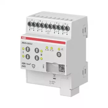 ABB JRA/S4.24.5.2 KNX ruloode/pimenduste täitur, 4-kordne, 24V AC/DC, käsitsi juhtimine, DIN-liist 2CDG110298R0011