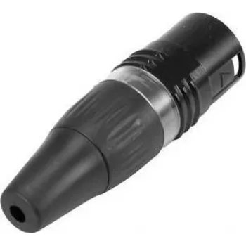 HICON HI-X5CM-B 5-kontaktiline isane XLR-pistik, jooteliitmik, suruvalu tsink, must 30200514