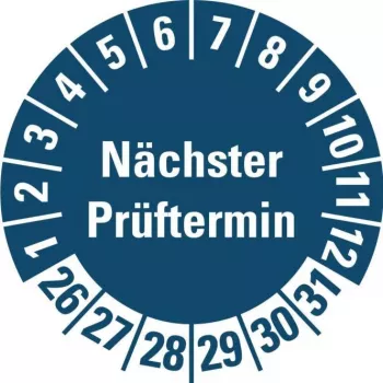 HEIN Industrieschilder ülevaatuskleebis NP26-31 sinine ümmargune 20mm 500/rull (185778)