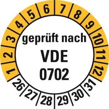 HEIN Industrieschilder 188207 VDE 0702 ülevaatusmärgised, nädalad 26-31, 20 mm, püsiv liim, 500 rullis