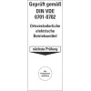 HEIN 178140 ülevaatusetikett DIN VDE 0701-0702 jaoks, isekleepuv, kollane, 50 x 25 mm, 100 etiketti