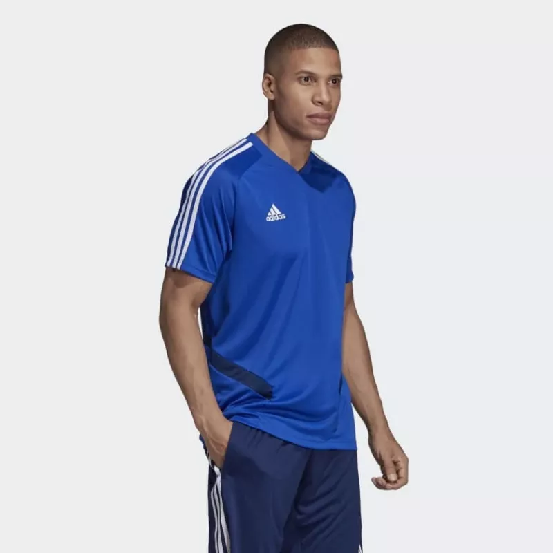 Adidas Tiro 19 treeningusärk lühikeste varrukatega polüester must/valge meeste S