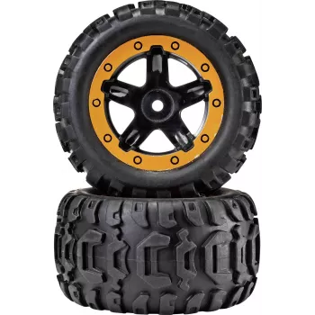 Reely RE-6904695 1:10 Off-Road Rattakomplekt (2 tk, 87 mm, 12 mm kuuskant, must)