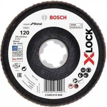 Bosch Accessories 2608619806 Expert for Inox X-LOCK lihvketas 125 mm, tera 60, 1 tk