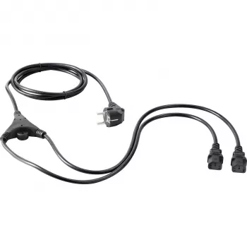 SYGONIX SY-5178378 IEC C14 kuni 2x IEC C13 toitejaotur Y-kaabel, 2m, must