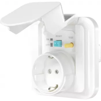 Sygonix SY-5775152 1-kohaline süvispaigaldatav RCD-kaitsepesa suurendatud puutekaitsega IP44 valge