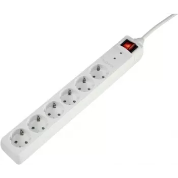 Sygonix SY-5044446 liigpingekaitsega pikendusjuhe valge 6 pistikupesa 1,5 m kaabel