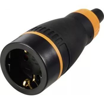 Sygonix SY-6618480 Schuko pistikupesa TPE PC 250 V/AC must oranž IP20