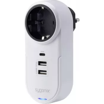 Sygonix SY-4512996 vahepesa USB-ga, valge