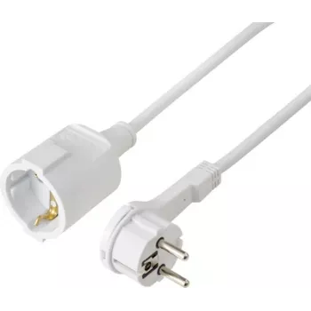 Sygonix SY-7165300 pikenduskaabel 16 A valge 5 m H05VV-F 3G 1,5 mm²