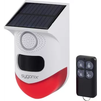 Sygonix Mini alarmsüsteem valge punane LED PIR liikumisanduriga ja kaugjuhtimispuldiga (SY-6515320)