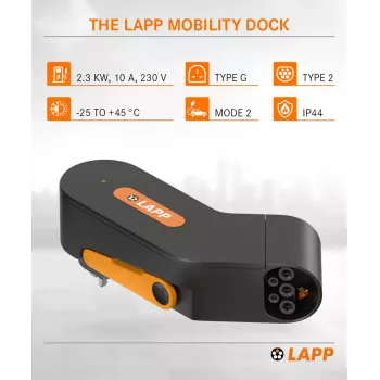 LAPP MOBILITY Mobility Dock elektriauto laadija Type 2 - CEE 32A 7,4 kW Mode 2, 5 m kaabel 65416