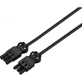 Sygonix SY-6676356 pikendusjuhe must 1,5 m Schuko nurkpistik Schuko pesaga 16 A 3680 W