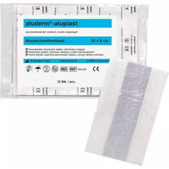 SÖHNGEN aluderm®-aluplast elastne haavakateplaastri rull, 6 cm x 1 m, steriilne, eraldi suletud sektsioonidega