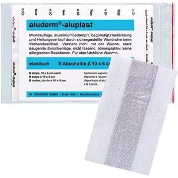 SÖHNGEN aluderm®-aluplast elastne haavakateplaastri rull, 6 cm x 1 m, steriilne, eraldi suletud sektsioonidega