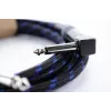 Cordial 14780 instrumendikaabel 3 m – 6,3 mm TS Jack pistik 6,3 mm TS Jack pistikule, must/sinine tekstiilkattega