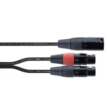 Cordial EY 0.3 MFF XLR Y-adapter kaabel - 1x XLR isane 2x XLR emasele, 0,3 m, must 14881