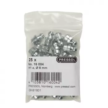 Pressol kooniline määrdenippel H1 sirge M8 x 1, Ø 8 mm, tsingitud teras, 25 tükki (16 004)