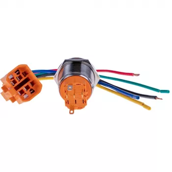JOY-IT BUTTON22A-L-RD fikseeruv surunupp-lüliti, 250 V AC, 3 A, SPST-NO, punane, IP67, IK10