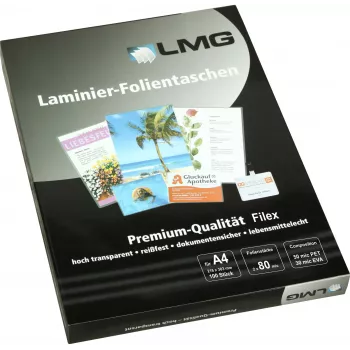 LMG A4 läikivad lamineerimistaskud 80 mikronit 100 tk (LMGA4-80L)
