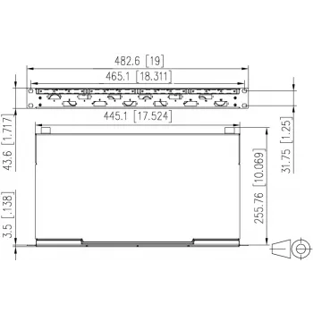 METZ CONNECT 6-porti SC-D OS2 fiiberoptiline splaiss-patch-paneel, 1U, 12 fiibrit, helehall 150459E206-F