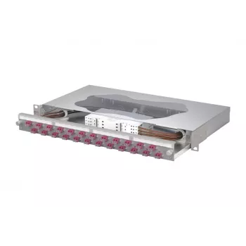 METZ CONNECT Splice komutacinė panelė 24xLC-Duplex OM4, 1U Rack Mount, 48 Fibers 1504677524-E