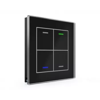 MDT Glass Push-button II Light 4-kordne RGBW must BE-GTL4TS.01S