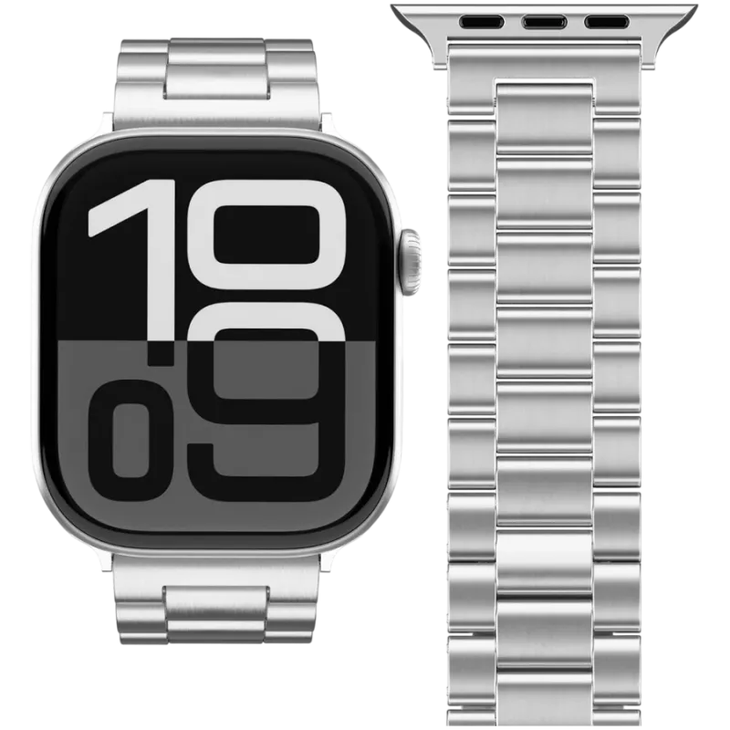 VONMÄHLEN Link Bracelet 2 Apple Watchile 44/45/46/49mm, roostevaba teras, hõbedane