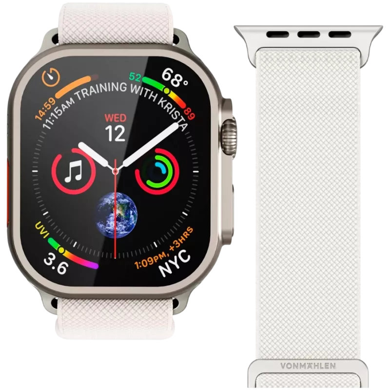 VONMÄHLEN Classic nailonist kinnis Apple Watchile 40/41/42mm, kreemjas