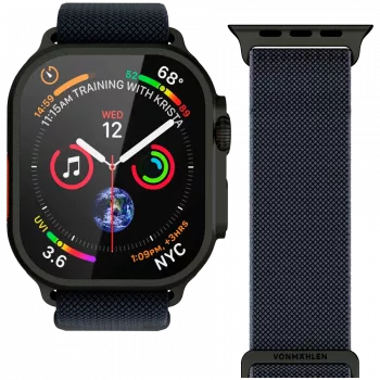 VONMÄHLEN Classic Nylon Loop Apple Watchile 38/40/41mm, Navy Black