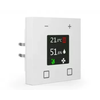 MDT SCN-RTN63S.01 KNX ruumitemperatuuri kontroller 2,8-tollise TFT-ekraaniga, Studio White läikiv