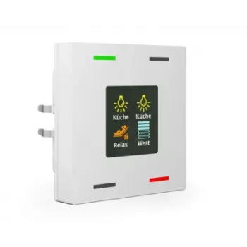 MDT BE-TAS63T4.01 KNX Smart 63 klaasist surunupp 4-kordne värvilise ekraani ja temperatuurianduriga, stuudio valge läikiv