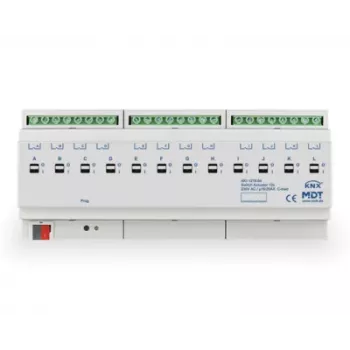MDT AKI-1216.04 KNX lülitusaktuaator, 12-kanaliline, 12 TE DIN-liinile, 16/20 A, 230 V AC, mahtuvuslik koormus 200 µF