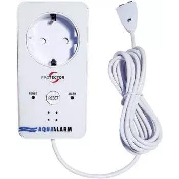 M-E MODERN-ELECTRONICS ME WA-5 veetuvastaja integreeritud pistikupesaga, 230V, 2m andurikaabel, helialarm >85dB, punane LED, Schuko pistikupesa lülitamine 16A