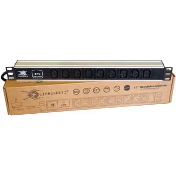 Liebernetz 19 inch 1U rackmount PDU, 9x C13 pistikupesa, liigpingekaitse, alumiinium, must/hõbedane (90LNSDL199KKSP)