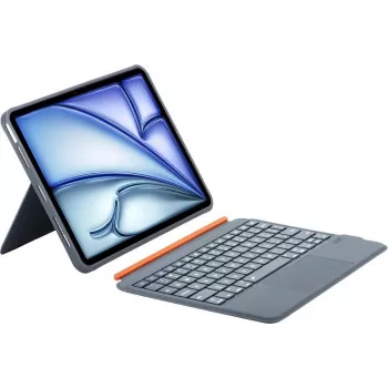 DIGISTOR HK Inateck KB04122 klaviatuurikate puuteplaadiga iPad 11 inch A16 / Air M3-M2 / Pro jaoks, eemaldatav, taustvalgustusega, QWERTZ saksa paigutus, grafiithall