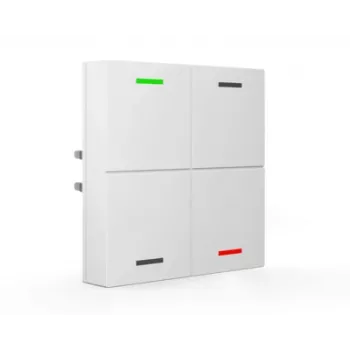 MDT BE-TAL63T4.01 KNX klaasist surunupp-andur 4-kordne RGBW oleku-LED-idega, temperatuuri-, lähedus- ja heledusanduritega, stuudio valge läikiv