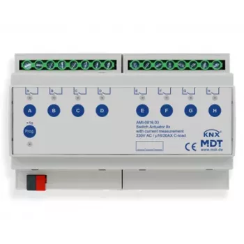 MDT AMI-0816.03 KNX lülitusaktor, 8-kanaliline, 16/20 A, 230 V, 8 TE, DIN-liin