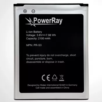 PowerRay aku PR-S3 Samsung Galaxy S3 jaoks, 2100 mAh, hulgipakend