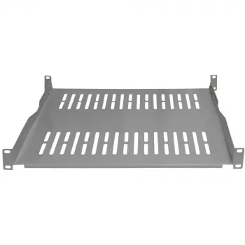 IT-BUDGET 19 inch Rack Shelf / Seadmekandik - 80 kg kandevõime - 350 mm sügavus - Sügavusmuudetav kinnitus - Helehall (90ITB19FBX350G)
