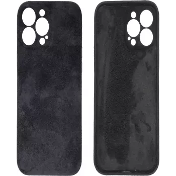 CYOO Alcantara pehme ümbris Apple iPhone 14 Plus-le - must CY122787