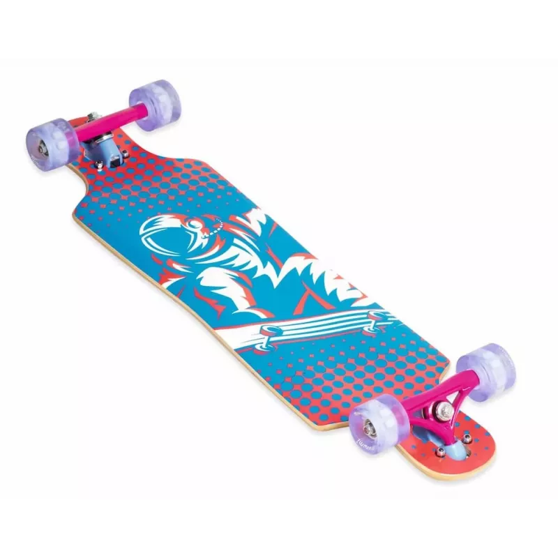MUUWMI AU 560 Longboard kompaktne cruiser rula, ABEC 7 laagrid, LED-valgustusega rattad, 7-kihiline Kanada vaher