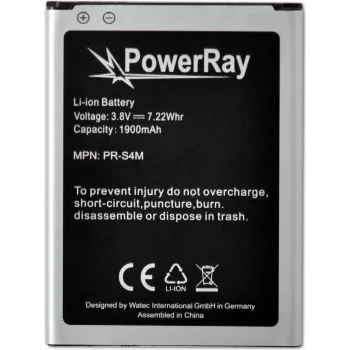 PowerRay aku PR-S4M Samsung Galaxy S4 Mini jaoks, 1900 mAh, hulgipakend (PR-S4M)