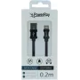 PowerRay USB-A - Lightning andme-/laadimiskaabel 0,2 m tekstiil must PR-DCUL020TBK