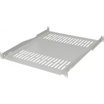 IT-BUDGET 19 inch fikseeritud rack-riiul / seadmealus, 80 kg kandevõime, 450 mm sügavus, sügavusmuudetav kinnitus, helehall 90ITB19FBX450G