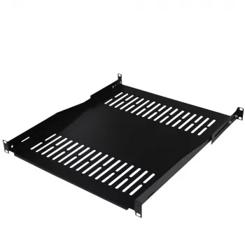 IT-BUDGET 19 inch Rack Riiul / Seadme Alus - 80 kg Kandevõime - 550 mm Sügavus - Sügavusmuudetav Kinnitus - Must (90ITB19FBX550S)