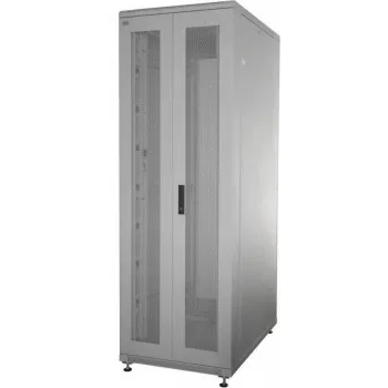 IT-BUDGET 19 inch Server Rack SRK - 42U - 600x1000 mm - Perforeeritud topeltuksed ees ja taga - Kokkupandud - Helehall (99ITB19SRK42610DTGNM)