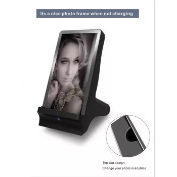 CYOO 2-in-1 fotoraam ja Qi juhtmevaba laadija - valge