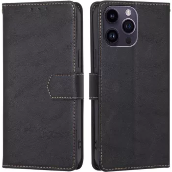 CYOO Premium BookCase rahakotikate iPhone 14 Pro jaoks, must CY122793