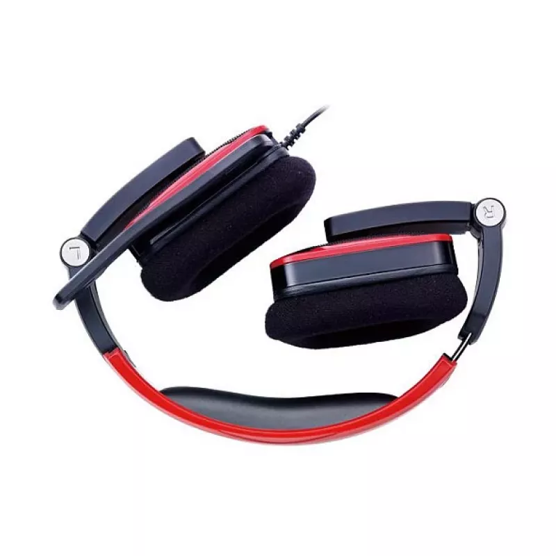 Thermaltake Tt eSPORTS SHOCK mängukõrvaklapid - Royal Red, juhtmega 3.5mm, ümber kõrva, sissetõmmatava mikrofoniga, kokkupandavad